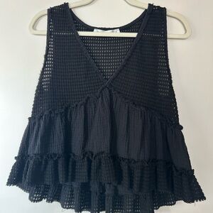 Altar'd State Black Crochet Tank Top